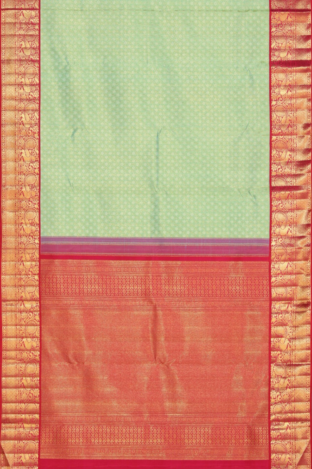 Image of Kanjivaram Silk Sea-Green Saree